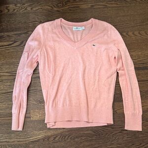 Vineyard Vines Women's Peach V-Neck Sweater